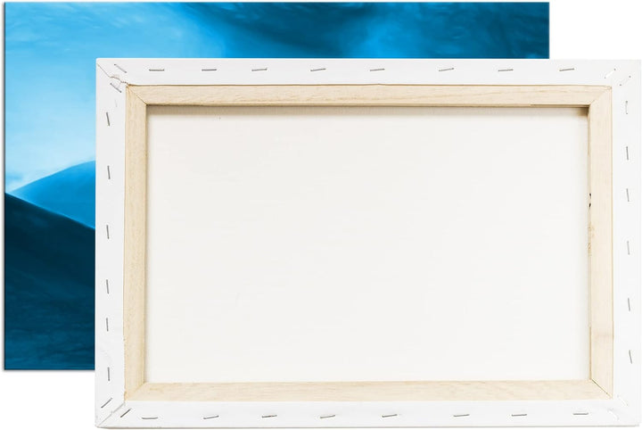 deyoli gezeichneter Heizluftballon über Wüstenlandschaft Format 80x60 Effekt: Monocrome Blau als Lei