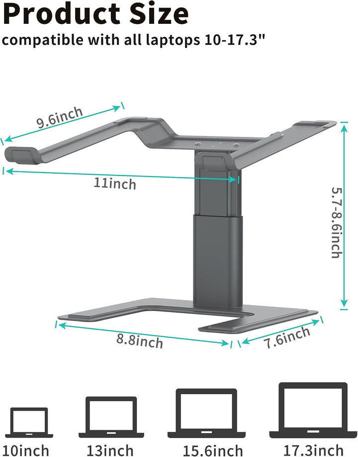 ALASHI Laptop-Ständer für Schreibtisch, Computer-Ständer, verstellbare Höhe, ergonomische Notebook-L