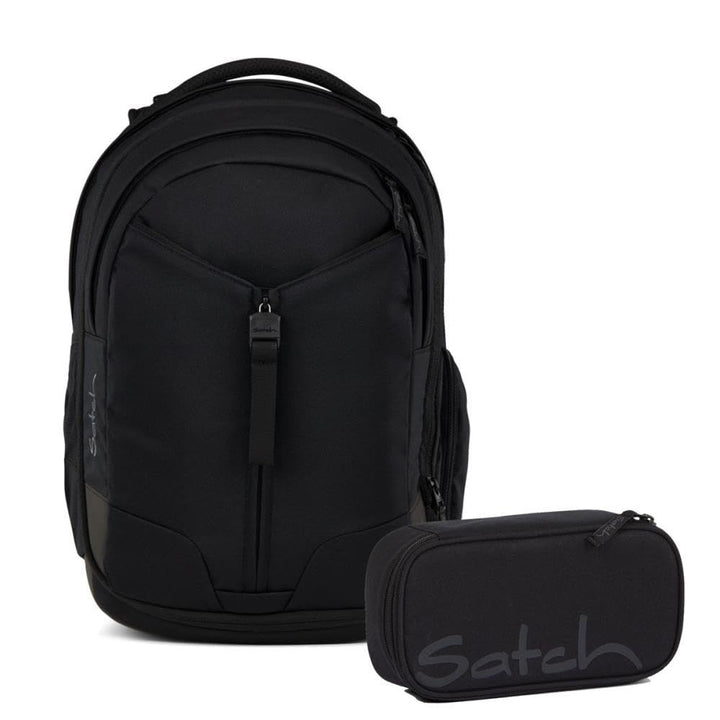 Satch Match Schulrucksack Set 2tlg. inkl. Schlamperbox Blackjack, Blackjack