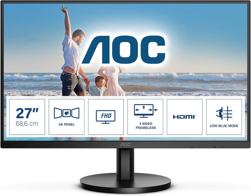 AOC 27B3HM - 27 Zoll Full HD Monitor, Adaptive Sync (1920x1080, 75 Hz, VGA, HDMI 1.4) schwarz 27 Zol