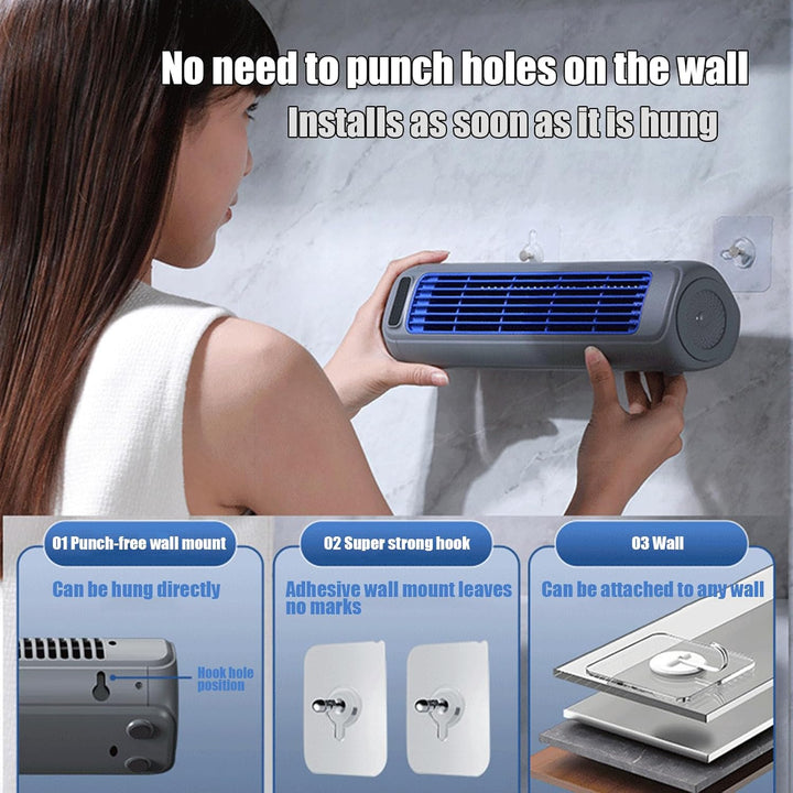 Festberg Cooling Ace,Portable Klimagerät,Wand Kabelloser Bladeless Mobile Air Cooler,Quiet Desktop T