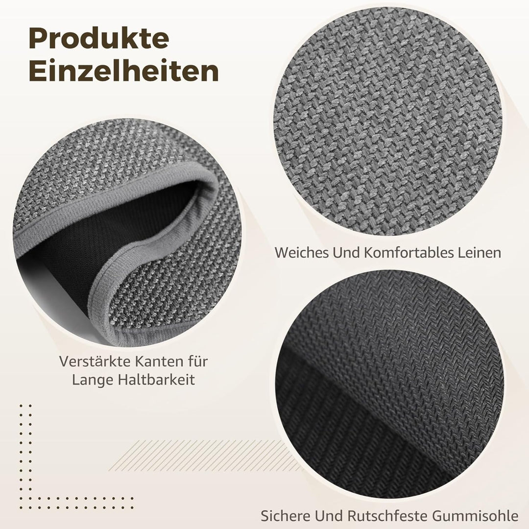 Varku küchenteppich waschbar rutschfest 43,5 x 180 cm, Leinen Küchenmatte, Läufer Flur, gewebter Sti