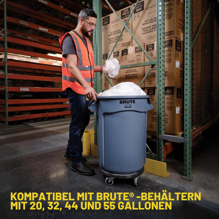 Rubbermaid Commercial Products BRUTE Trash Can Dolly - Black Passend für alle runden Brute-Behälter