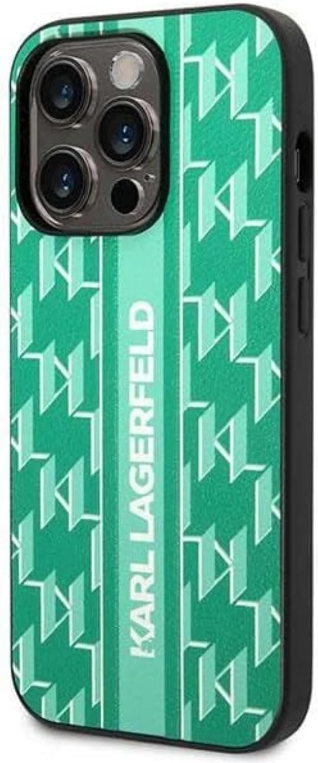 Karl Lagerfeld KLHCP14XPGKLSKN hülle für iPhone 14 Pro Max 6,7" hardcase grün/Green Monogram Stripe