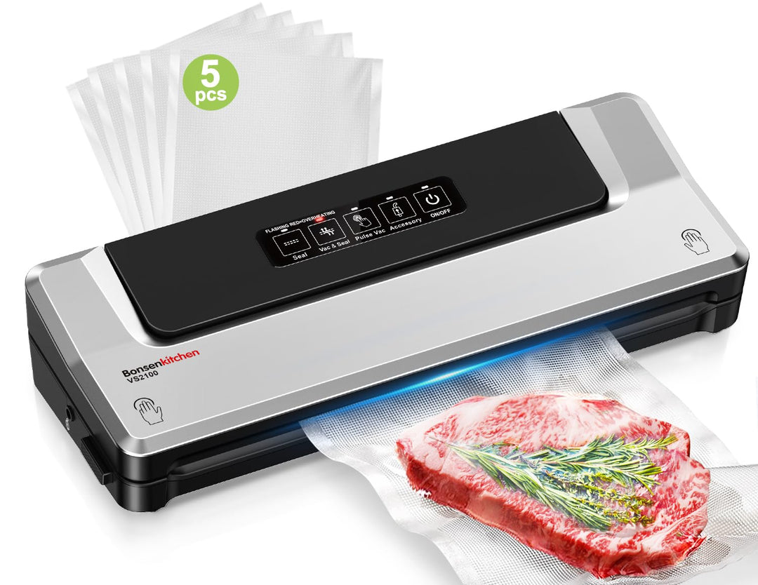 Bonsenkitchen Vakuumiergerät, Vakuumierer Folienschweissgerät für Sous Vide Kochen und Lebensmittel