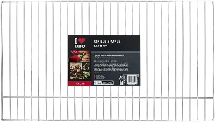 ruecab 1073 einfach Grillrost aus Edelstahl, Silber 0,5 x 62 x 35 cm