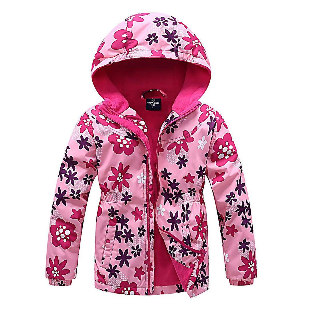 SXSHUN Kinder Mädchen Softshell Jacke mit Fleecefütterung Übergangsjacke Druck Wanderjacke Outdoorja