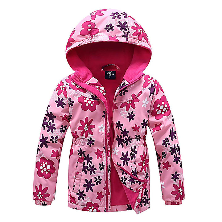 SXSHUN Kinder Mädchen Softshell Jacke mit Fleecefütterung Übergangsjacke Druck Wanderjacke Outdoorja
