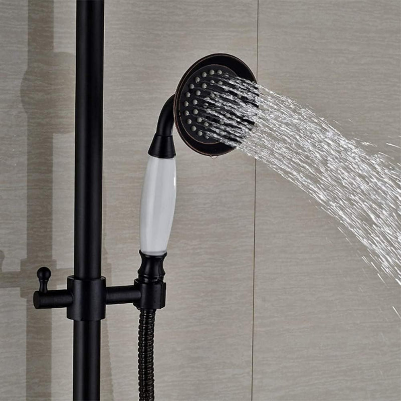 LENJKYYO Dusch Armatur Badezimmer Duschsystem Edelstahl Duschset Regendusche Brause Antik Retro mit