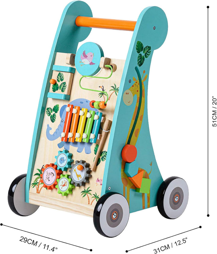 Teamson Kids Kinder Vorschule Labor Spielen Holz Lauflernhilfe & Aktivitätszentrum Blau PS-T0008