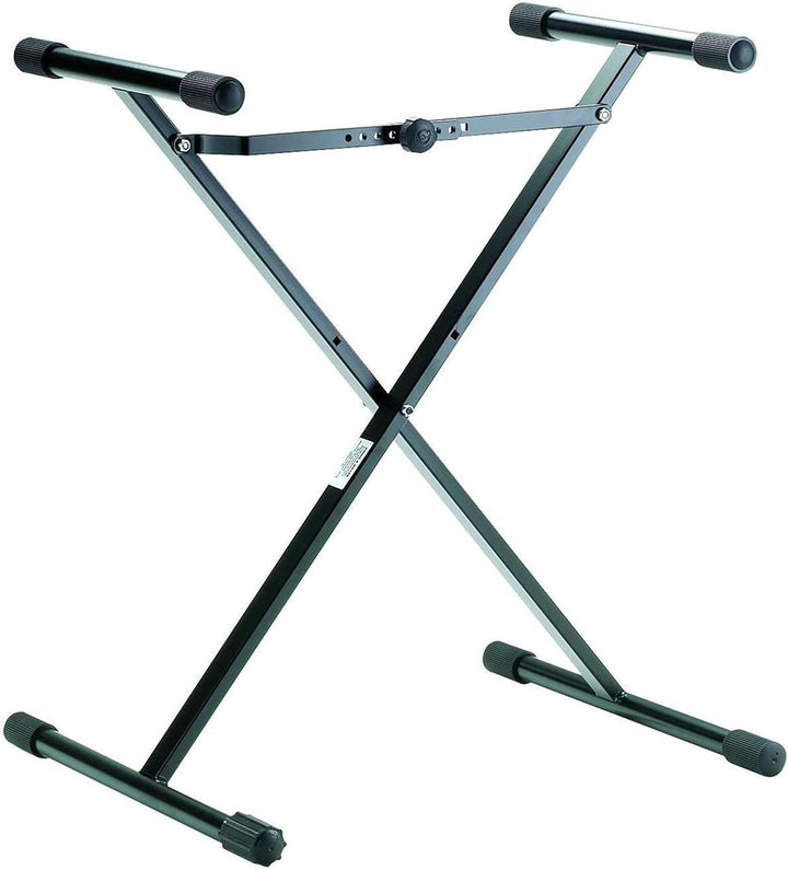 K&M 18969 Keyboardständer Schwarz aus Stahl – X-Ständer für Kinder – höhenverstellbar, einstrebig –