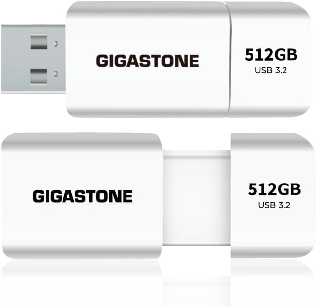 Gigastone Z60 512GB 2-Pack USB 3.1 Flash Drive, R/W 400/300MB/s Ultra High Speed Pen Drive, Capless