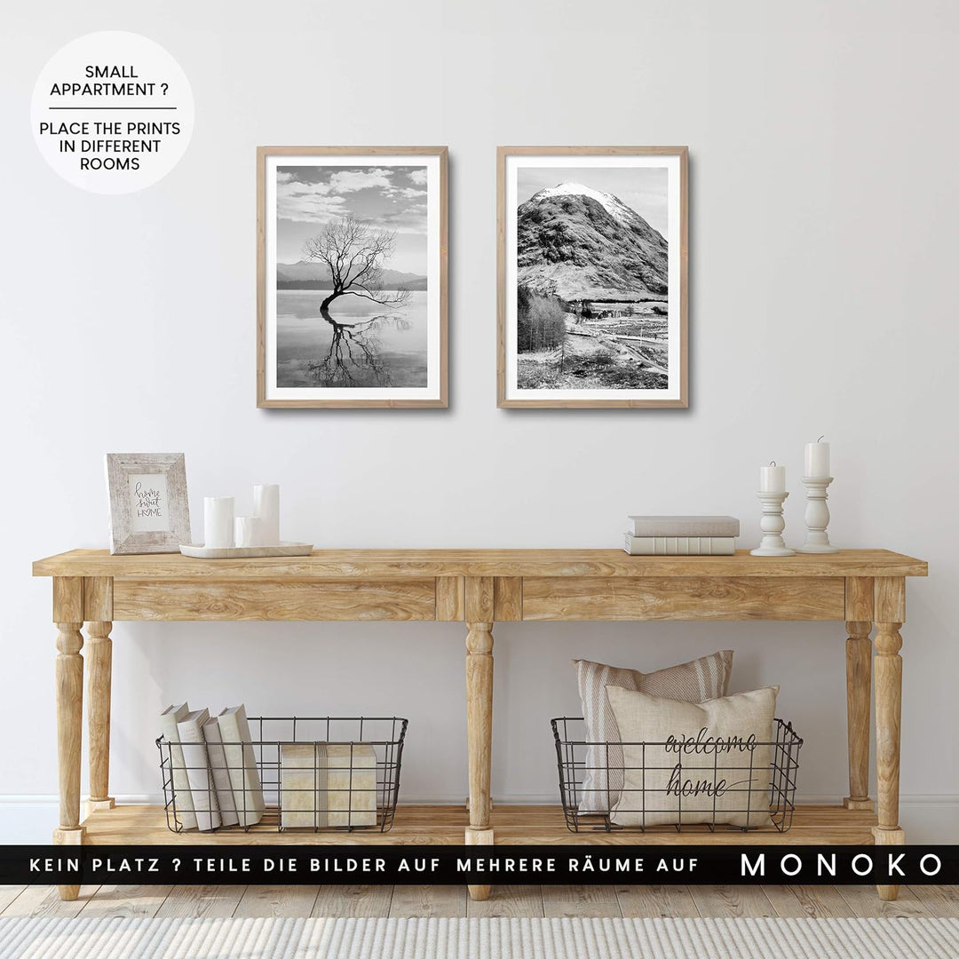MONOKO® Wohnzimmer Poster Set - Premium Bilder Set für Schlafzimmer - Stilvolle Wandbilder - 6er Set