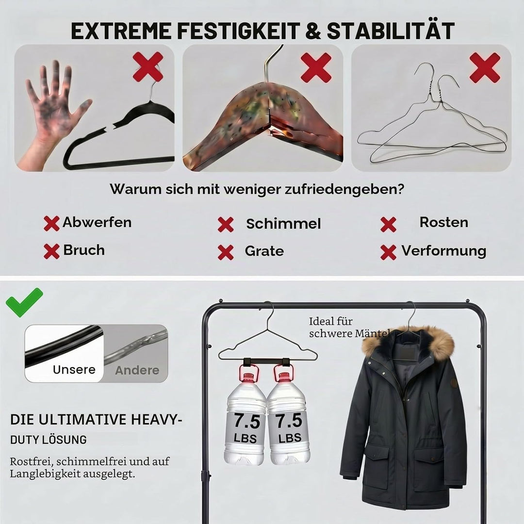 41,9 cm robuste Metall-Kleiderbügel, mattschwarz, 20 Stück, Draht-Kleiderbügel für Mantel, Hemden, K