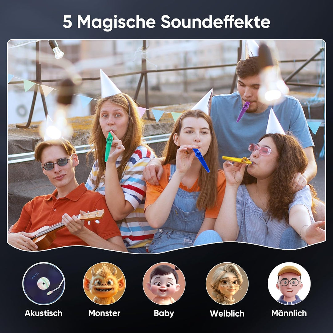 [2026] Karaoke Maschine 2 Mikrofonen: Karaoke Anlage mit 2 Karaoke Mikrofonen - Tragbare Bluetooth K