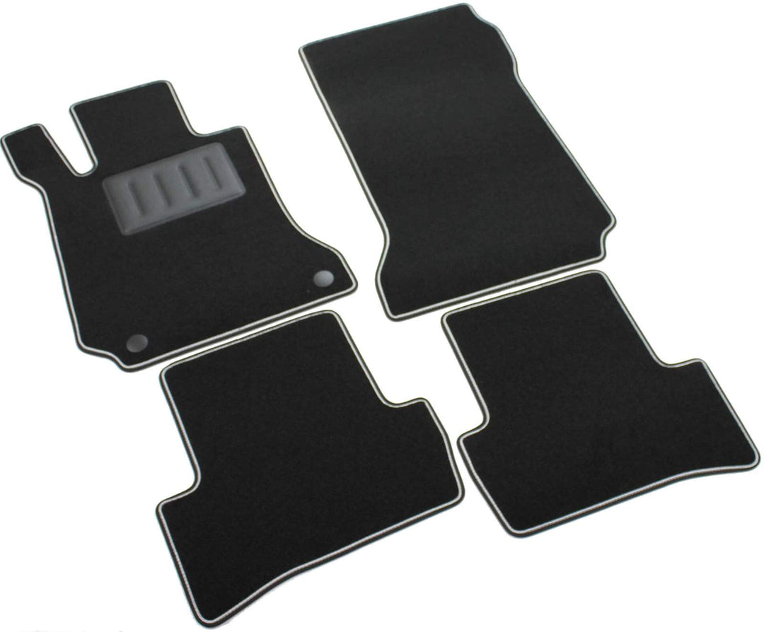 Das Teppich Auto, sprint02906, FuÃŸmatten Teppiche Schwarz rutschfest, verstÃ¤rkter Rand, zweifarbig