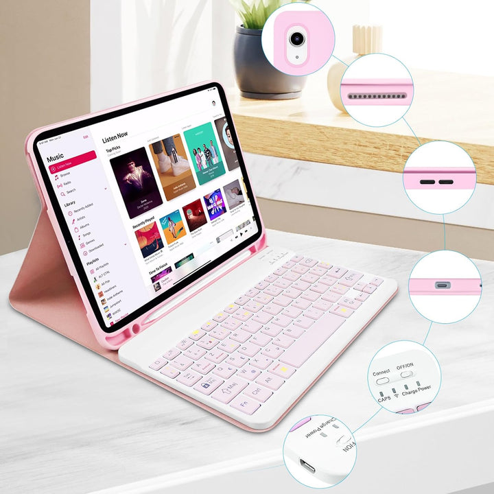 Lupxiu Tastaturhülle für iPad 10. Generation 10,9 Zoll 2022 / (A16) 11. Generation 11 Zoll 2025, abn