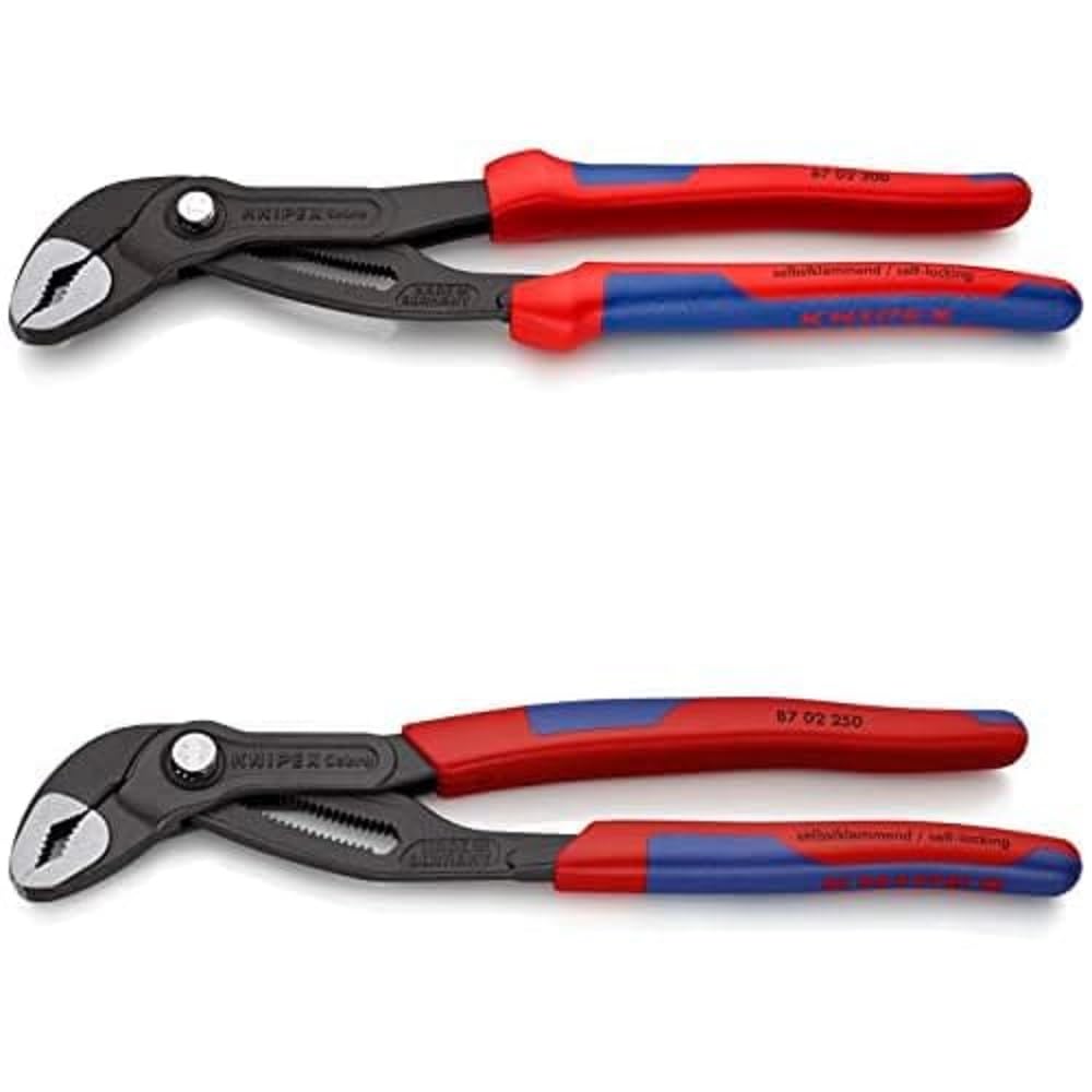 KNIPEX Cobra®, Wasserpumpenzange | Rohrzange mit 2K-Griffen, 300 mm, 87 02 300 + KNIPEX Cobra®, Wass