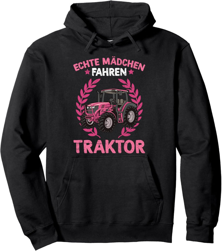 Echte Mädchen Fahren Traktor Trecker Pullover Hoodie