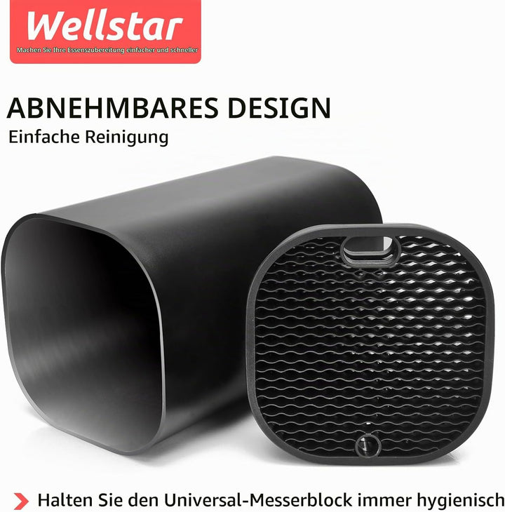 WELLSTAR Messerblock ohne Messer, Unbestückt Universal Messerblock,Messerhalter Platzsparender,Plast