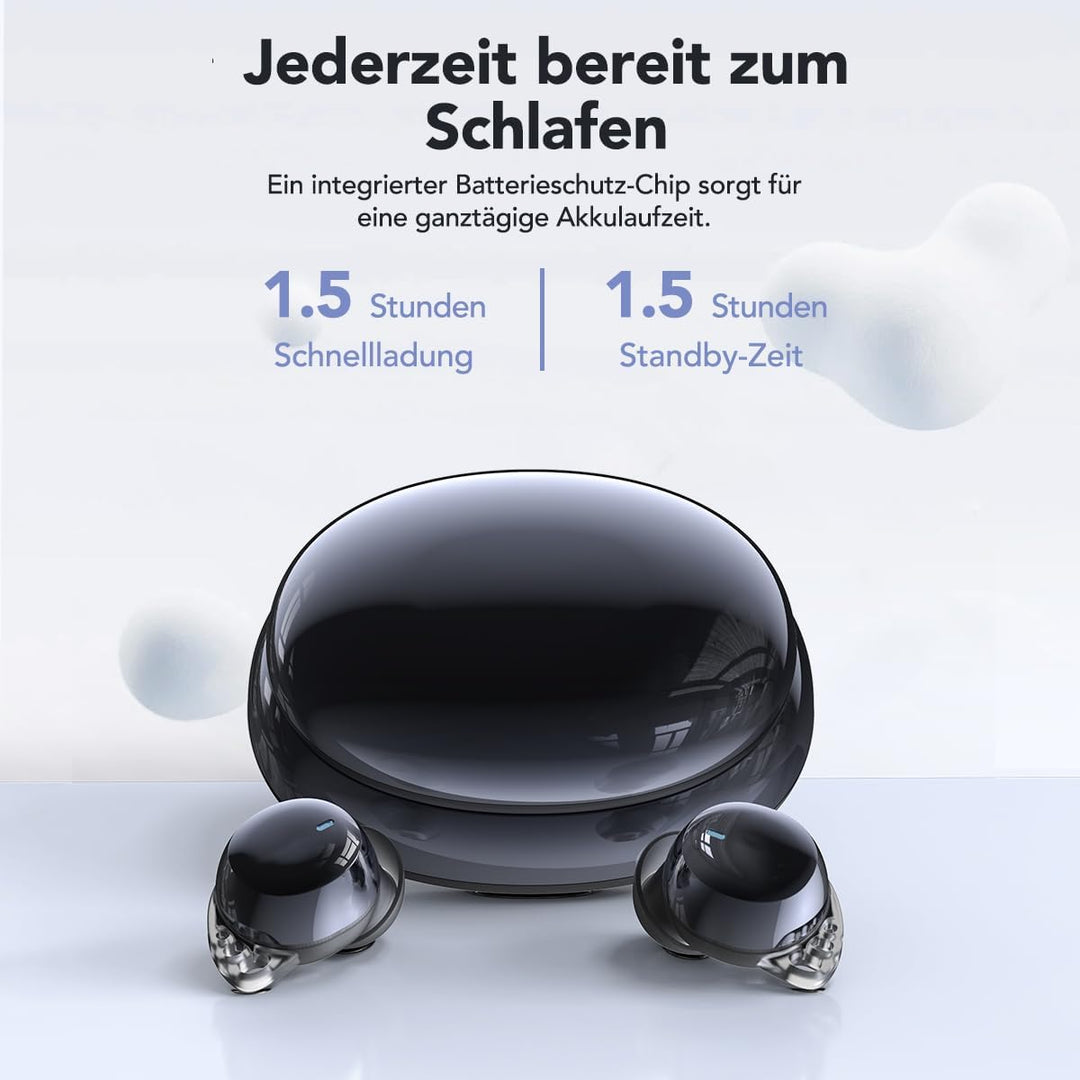 MS216 Schlaf Ohrhörer Bluetooth 6.0 Leichtgewicht-Kopfhörer im Ohr, Mini-Schlafkopfhörer mit flachem