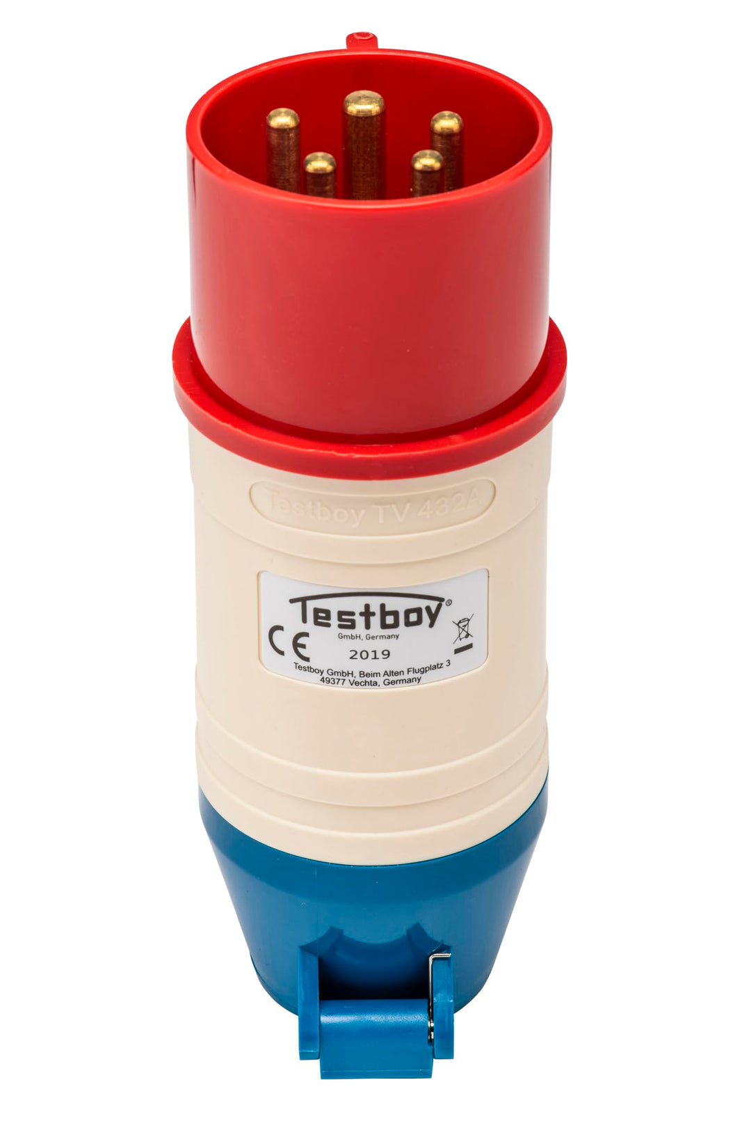 Testboy TV 432A CEE-Adapter, Elektrikerwerkzeug (bruchfestes PE-Gehäuse, kombinierbar mit Testavit S