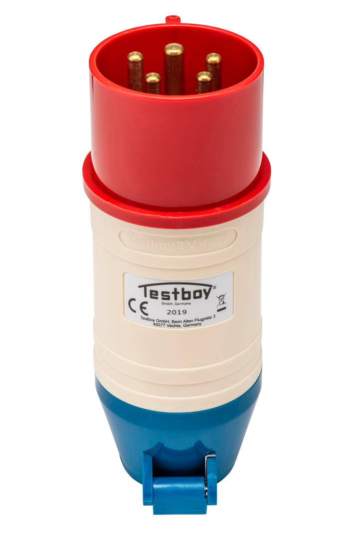 Testboy TV 432A CEE-Adapter, Elektrikerwerkzeug (bruchfestes PE-Gehäuse, kombinierbar mit Testavit S