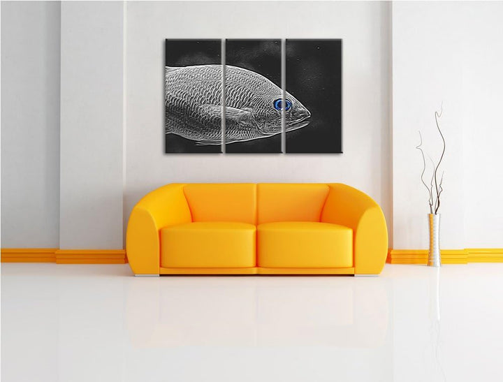 seltene gestreifte Streifengunze schwarz/weiss Deluxe 3-Teiler Leinwandbild 120x80 Bild auf Leinwand
