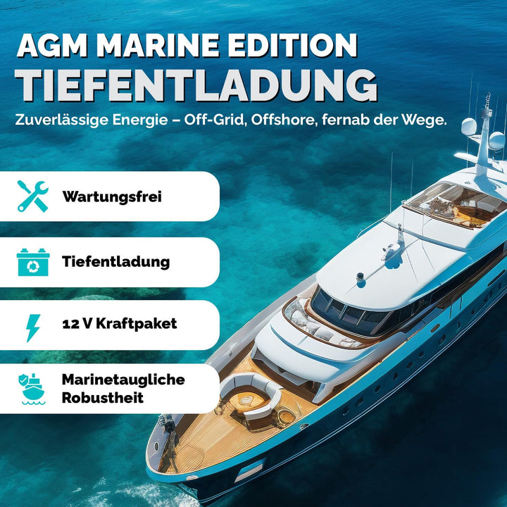 Electronicx AGM Marine Edition 12V 120Ah – Deep Cycle Versorgerbatterie, wartungsfrei & versiegelt,