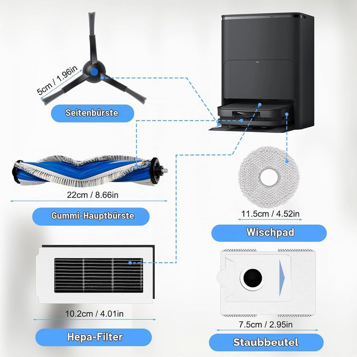 Zubehörset für ECOVACS DEEBOT X5 Omni, Ersatzteile für ECOVACS DEEBOT X5 Pro Roboterstaubsauger mit