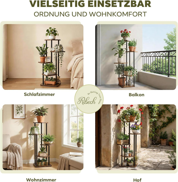 Pflanzständer für den Innenbereich 5 Ebenen Blumenständer, Metall Pflanzenregal für Balkon &amp; Wohnzim