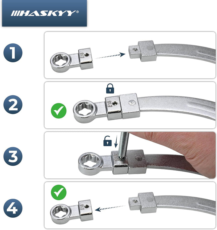 HASKYY 15tlg. Spannrollenschlüssel Set Keilriemen Zahnriemen spannen Spannschlüssel Torx Vielzahn E-