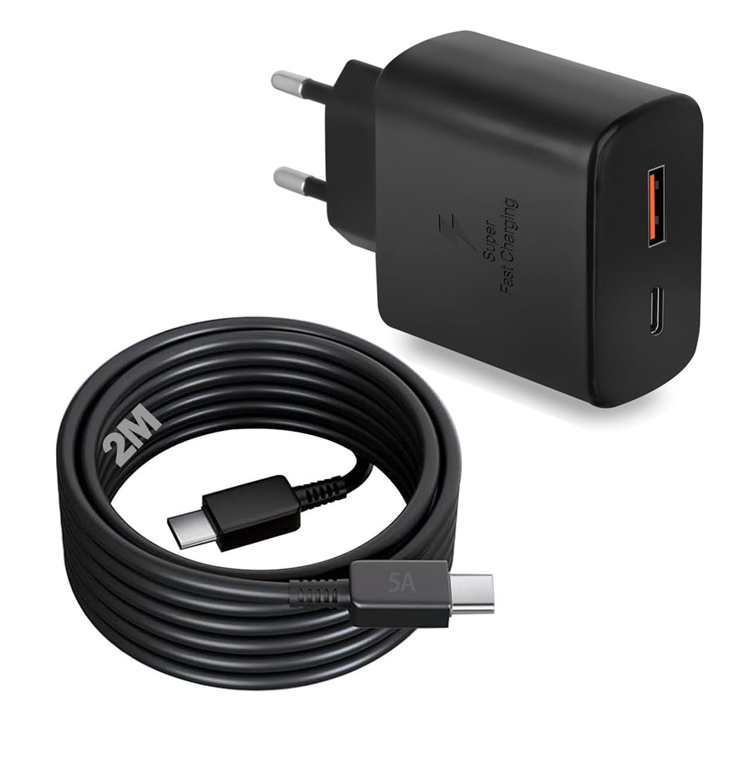 45W USB C Schnellladegerät Ladegerät mit USB Adapter 2 Ports Ladeadapter für Samsung S25 S24 S23 S22