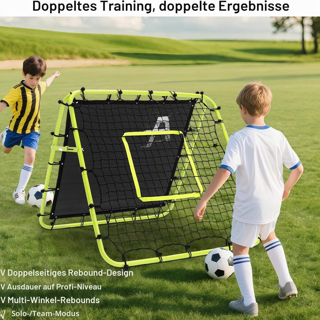 Doppelseitige Rebounder Net Fussball Training Ausrüstung, 100/120/180cm, Fussball Tor Kickback Ziel