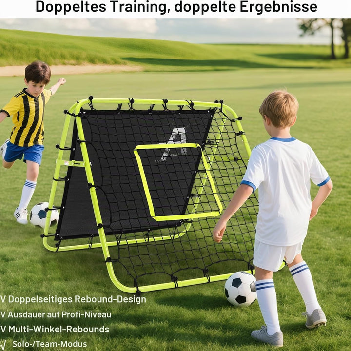 Doppelseitige Rebounder Net Fussball Training Ausrüstung, 100/120/180cm, Fussball Tor Kickback Ziel