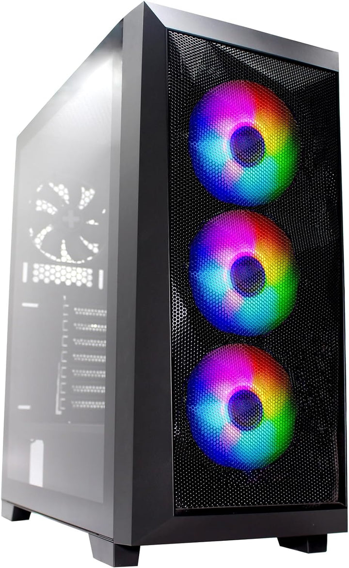 Xilence Xilent Breeze X712.RGB Gaming PC Gehäuse, 3X 120mm ARGB Lüfter, 1x 120mm PWM Lüfter, ATX Mid