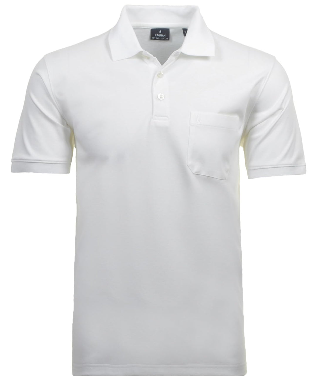 RAGMAN Herren Softknit-Polo mit Brusttasche, Kurzarm S Weiss-006, S Weiss-006