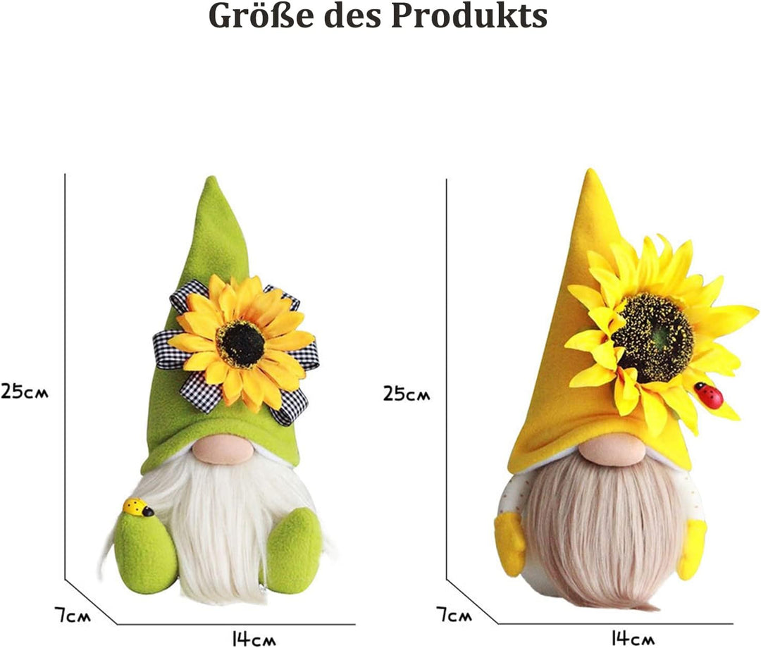 ENLACE Frühling Sonnenblume Biene Wichtel, Handgefertigte Gefüllte Gesichtslose Puppe Zwerg Dekorati