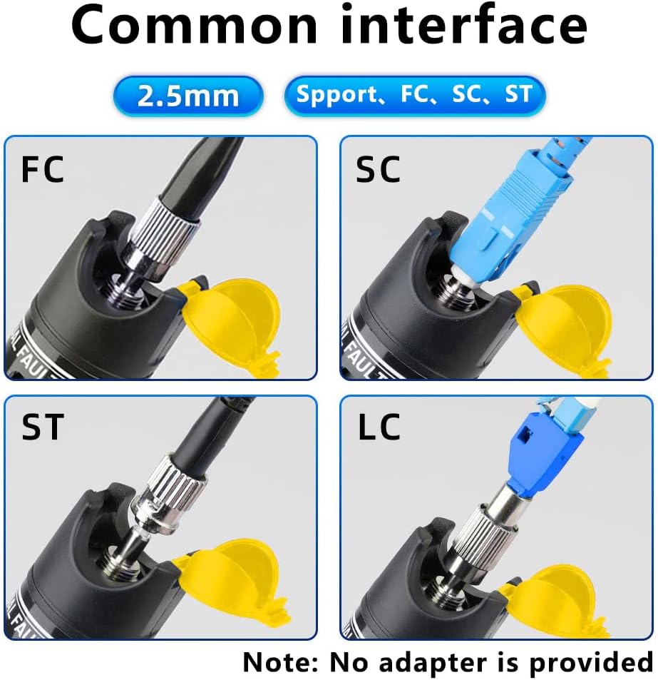 Guakiili 50MW FTTH Glasfasertester, visueller Fehlerorter in Stiftform mit FC-LC-Adapter, Rotlichtst