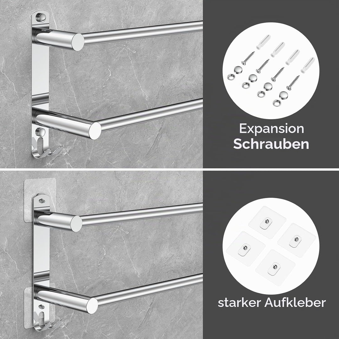 Handtuchhalter Ausziehbar 43-78CM Edelstahl Ohne Bohren Handtuchstange Wand Wandregal Geeignet für B