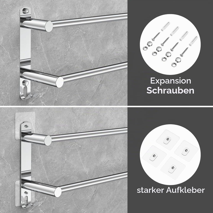 Handtuchhalter Ausziehbar 43-78CM Edelstahl Ohne Bohren Handtuchstange Wand Wandregal Geeignet für B