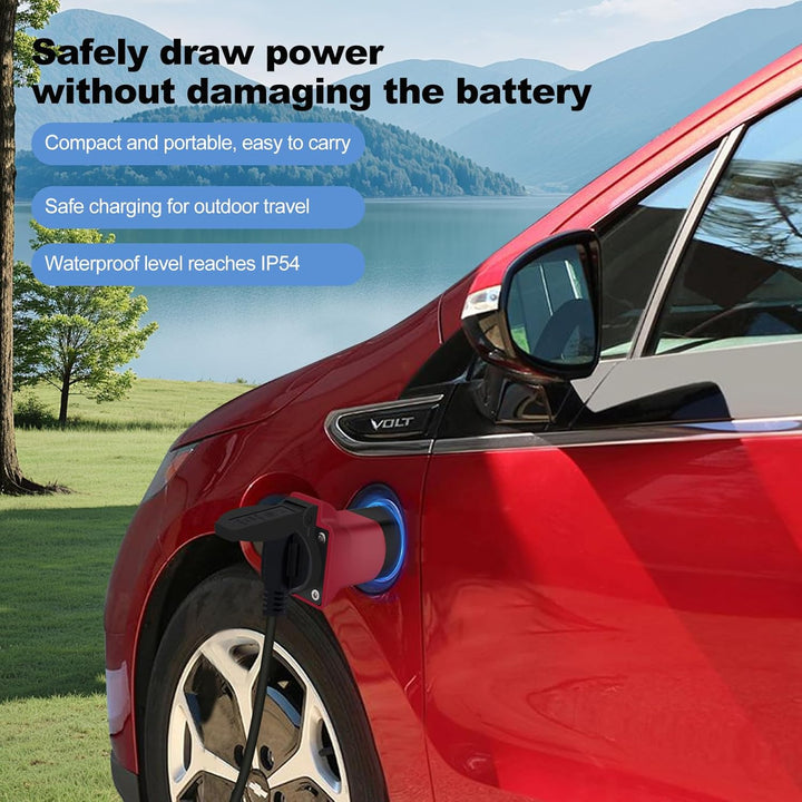 V2L Adapter für EV, 3,5 kW, 16 A, 220 V, Fahrzeugadapter zum Laden – Typ 2 auf Aussen-Schuko-Entlade