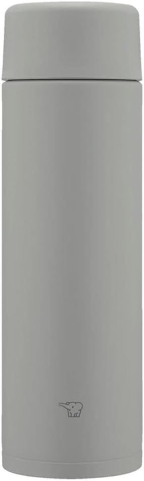 Zojirushi Mahobin Wasserflasche, Nahtlose 17 fl oz (480 ml), Schraubbecher aus Edelstahl, mittelgrau