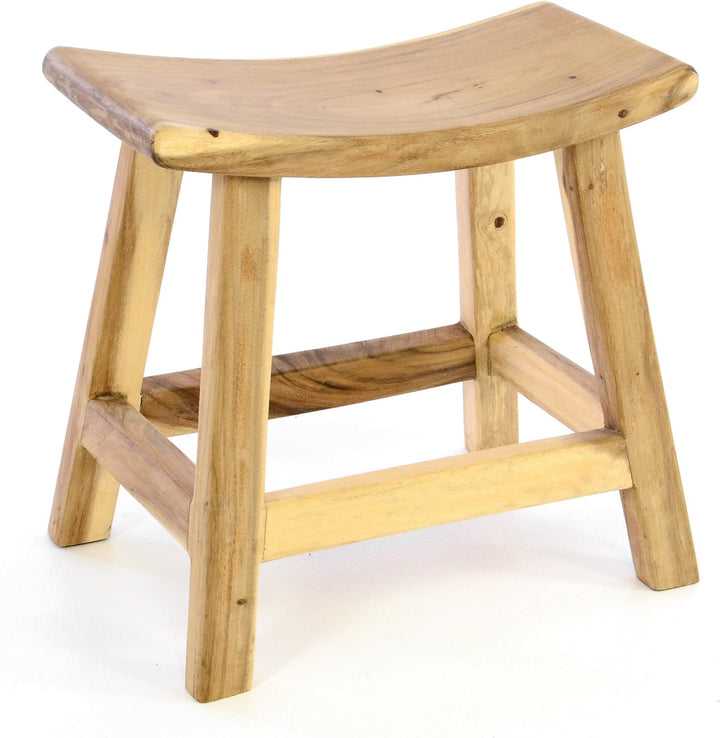 Divero Hocker aus Suar Holz Holzhocker Sitzhocker massiv unbehandelt