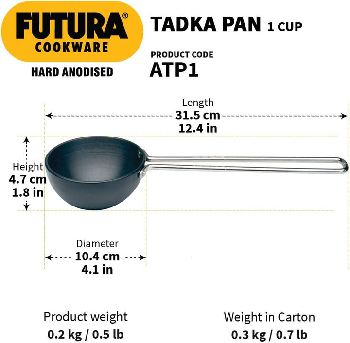 HAWKINS Futura Eloxierte Heizpfanne, 1 Tasse, schwarz 1 CUP, 1 CUP