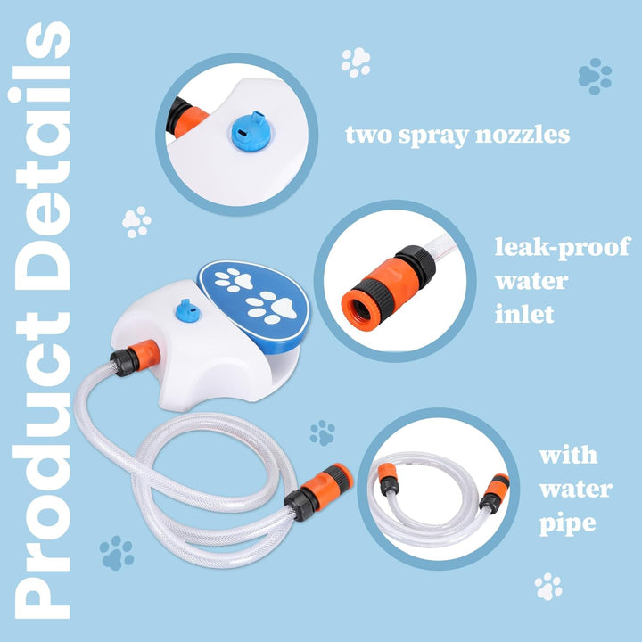 Gugxiom Outdoor-Trinkbrunnen für Haustiere, Trinkbrunnen für Hunde mit Trittfunktion, Wasserspender