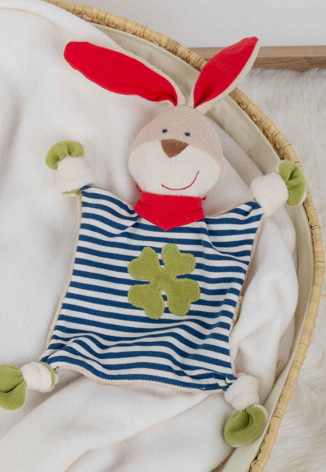 SIGIKID 40504 Schnuffeltuch Hase Green Mädchen und Jungen Babyspielzeug empfohlen ab Geburt blau Bla