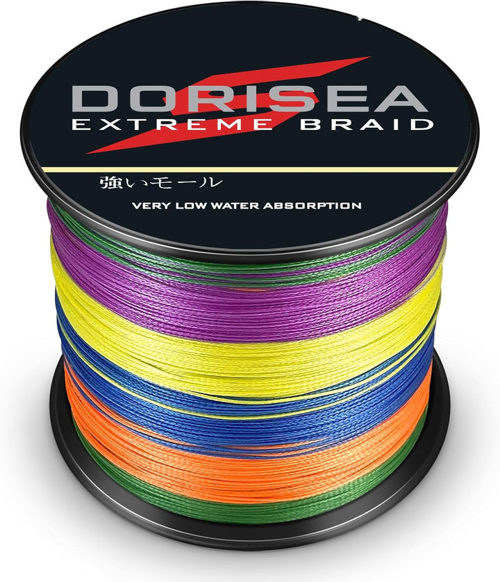 Dorisea Extreme Braid geflochtene Angelschnur, 100 % PE, 1000 m, 2,7–227 kg getestet, abriebfest, un