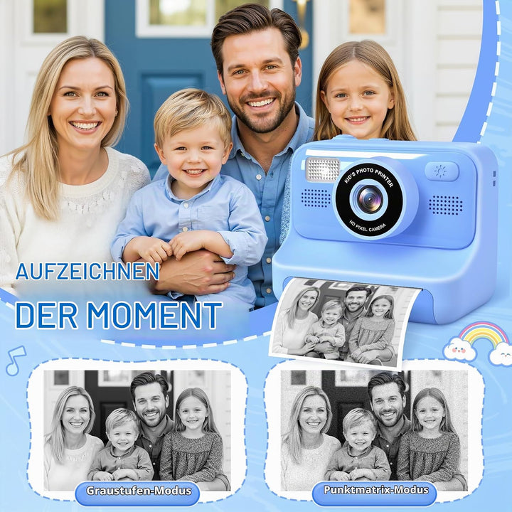 Gontence Kinderkamera, Digitalkamera Kinder, 2" Bildschirm Kinder Kamera SD Karte 32GB | 1080P HD Vi