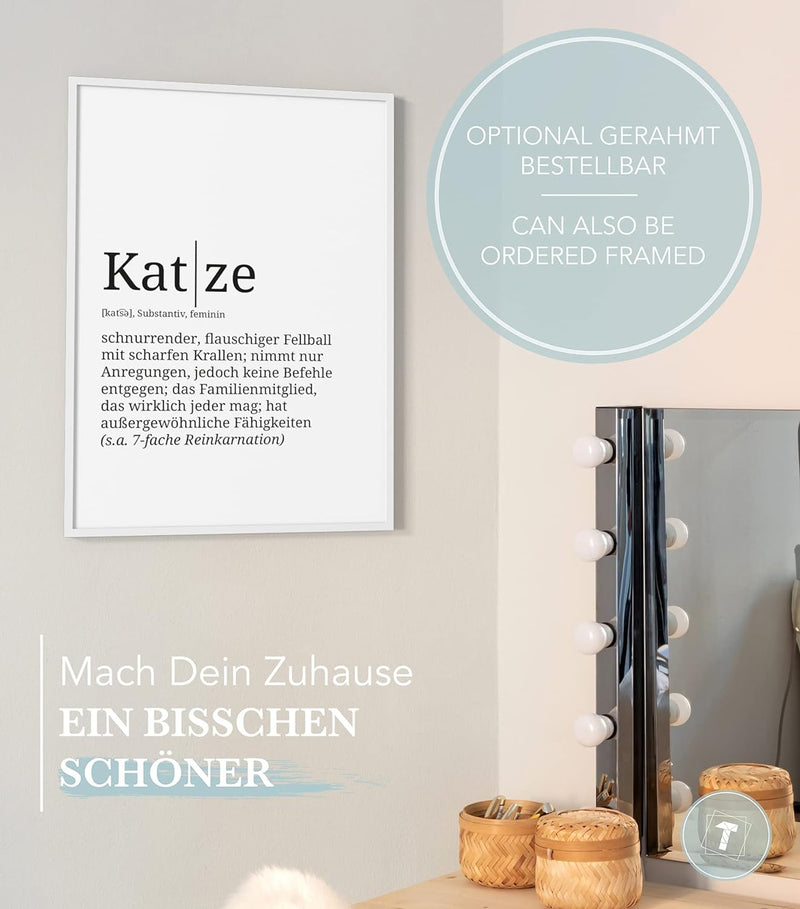 Papierschmiede® Definition: Katze, DIN A1 (59x84 cm), XXL Poster für Wohnzimmer, Schlafzimmer, Küche